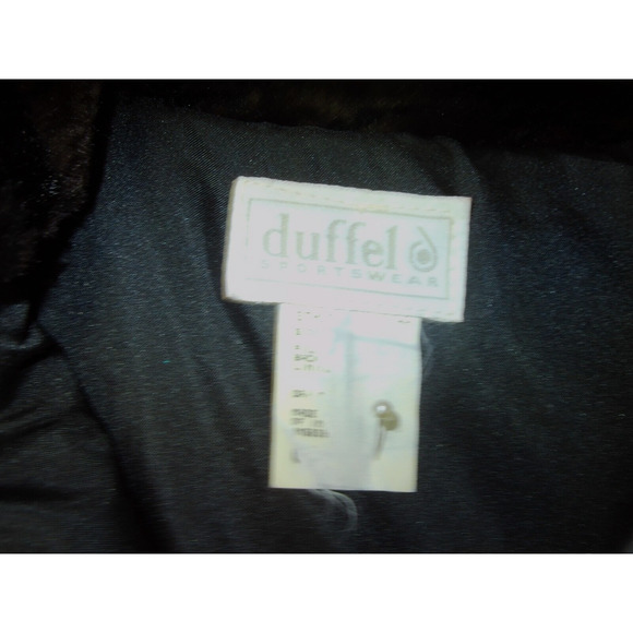 Duffel Outdoor Vest Faux Fur Vest Dark Brown Pockets Full Zip Size XL‎ Vintage - Picture 3 of 8